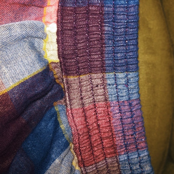 Aerie by American Eagle peach/blue/tan plaid skirt - Picture 3 of 7